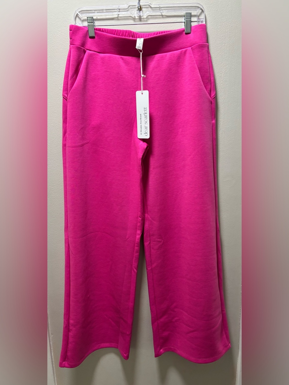 Hot Pink Wrinkle Free Pants Size L Side Pockets